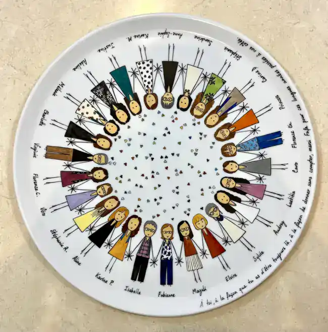 Cadeau maîtresse personnalisé par une équipe d'enseignantes.