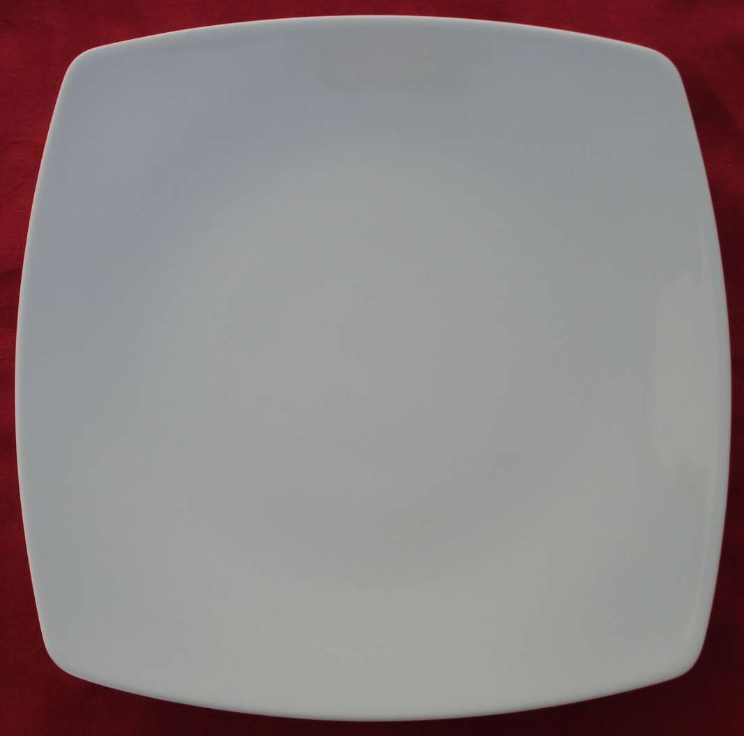 Assiette plate carrée en porcelaine à personnaliser