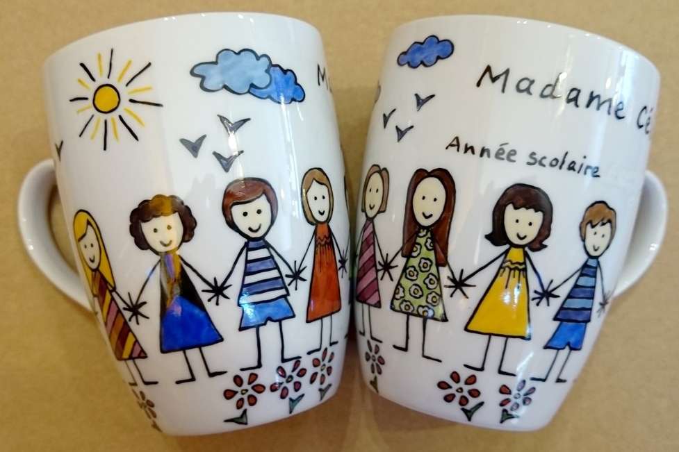 Mugs Obus en porcelaine personnalisés par une farandole d'enfants
