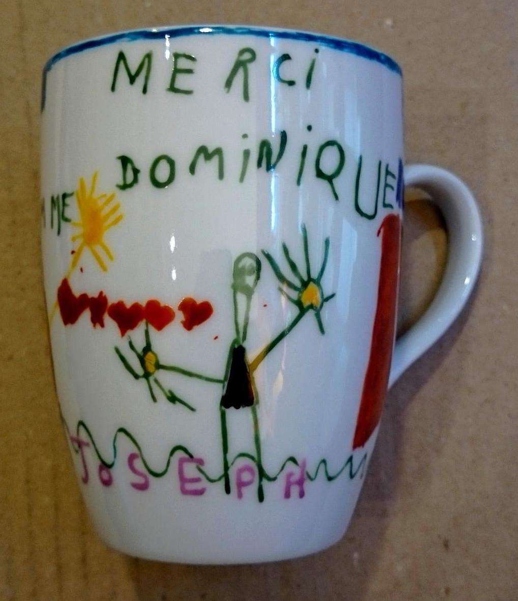 Mug Obus en porcelaine personnalisé par un dessin d'enfant